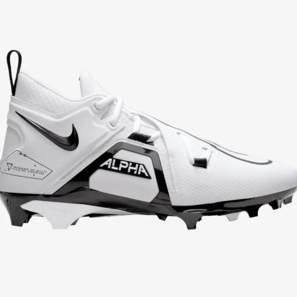 NWT Nike Alpha Menace Pro 3 Football Cleats White/Black CT6649-100 Men's size 12